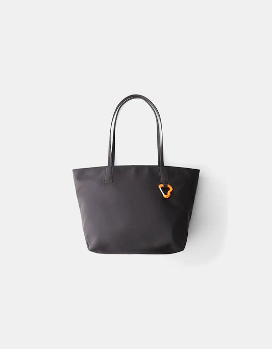 Shopper bag Black with heart charm